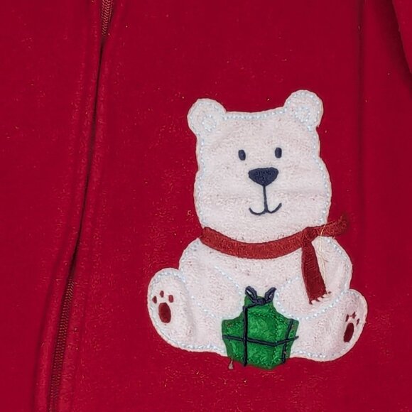 Carter's Christmas/Holiday Fleece Footed Pajamas w/Polar Bear Accent Size 3T - Picture 4 of 7